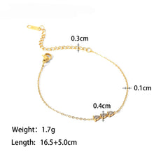 Φόρτωσε την φωτογραφία στο Gallery viewer, Ατσάλινο βραχιόλι αλυσίδα με ζιργκόν, σε κίτρινο χρυσό 3010249