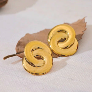 Ατσάλινα σκουλαρίκια, καρφάκι, σε κίτρινο χρυσό 2902243