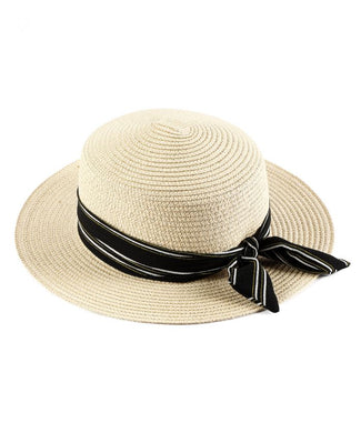 Καπέλο μπεζ με ριγέ φάσα Achilleas Accessories