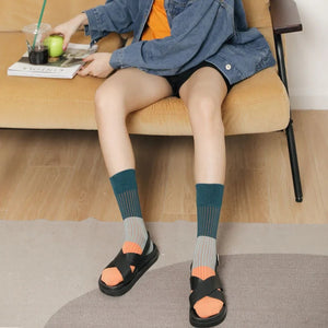 Κάλτσες μεσαίες, Stripes Mint, No 36-44
