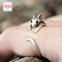 Φόρτωσε την φωτογραφία στο Gallery viewer, Δαχτυλίδι χάλκινο επαργυρωμένο με ποντίκι 09122312