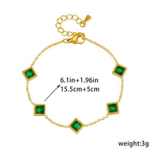 Φόρτωσε την φωτογραφία στο Gallery viewer, Ατσάλινο βραχιόλι αλυσίδα με μαργαρίτες &amp; χρωματιστές πέτρες, σε κίτρινο χρυσό 2003242