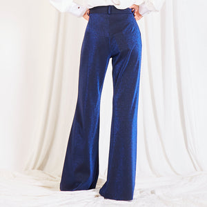 Παντελόνι κοστουμιού lurex, μπλε σκούρο