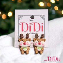 Φόρτωσε την φωτογραφία στο Gallery viewer, Σκουλαρίκια παιδικά κλιπς, Χριστουγεννιάτικα, ταρανδάκια, 22112410