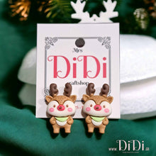 Φόρτωσε την φωτογραφία στο Gallery viewer, Σκουλαρίκια παιδικά κλιπς, Χριστουγεννιάτικα, ταρανδάκια, 22112410