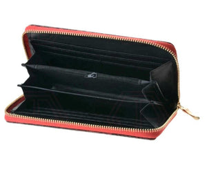 Πορτοφόλι με φερμουάρ κόκκινο με πολύχρωμο σχέδιο 2501241