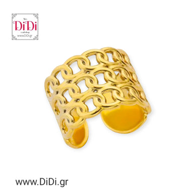 Ατσάλινο δαχτυλίδι ρυθμιζόμενο, σε κίτρινο χρυσό 318238