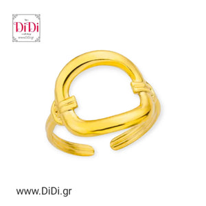 Ατσάλινο δαχτυλίδι ρυθμιζόμενο, σε κίτρινο χρυσό 318232
