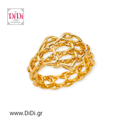 Ατσάλινο δαχτυλίδι, σε κίτρινο χρυσό 318233