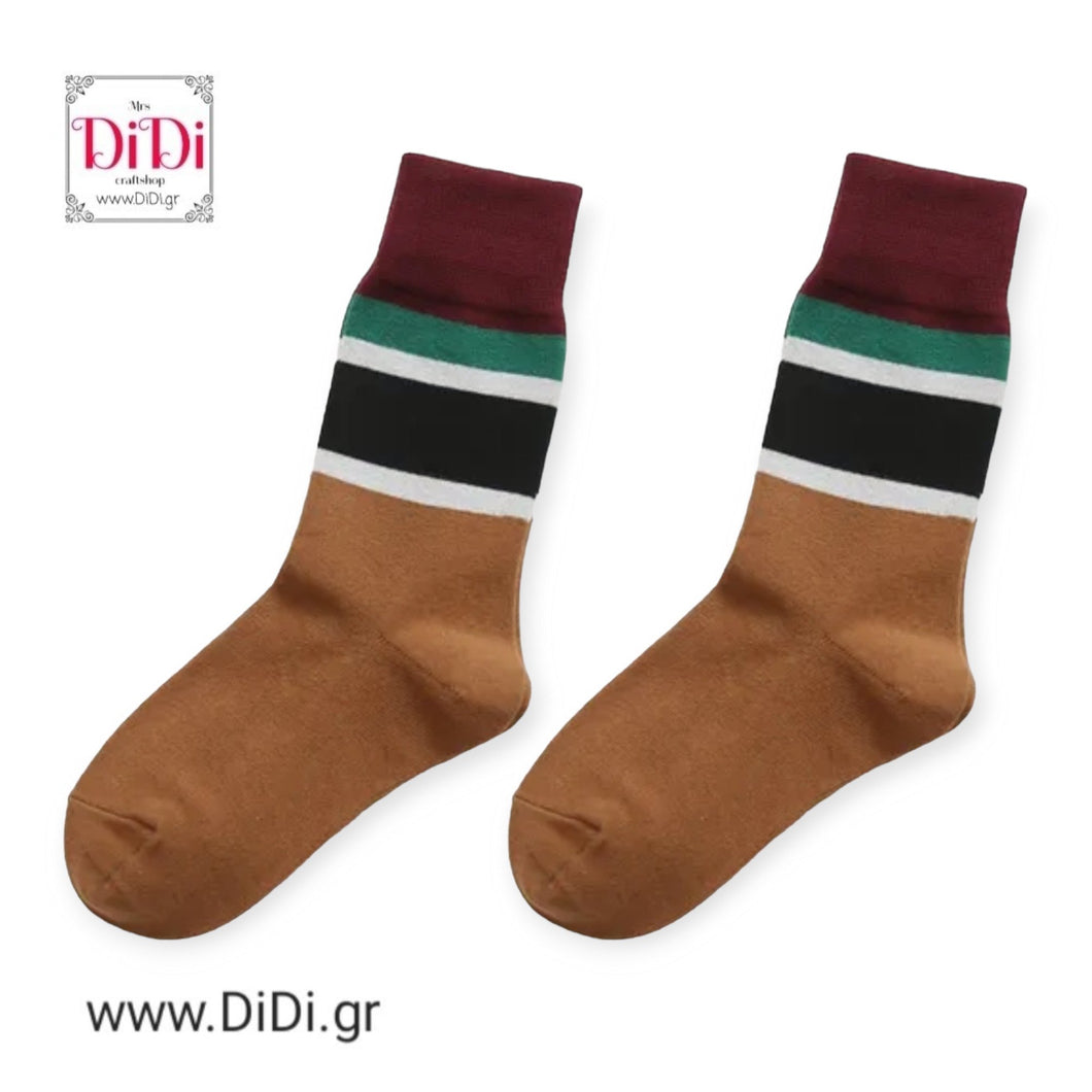 Κάλτσες μεσαίες, Stripes Brown, No 36-44