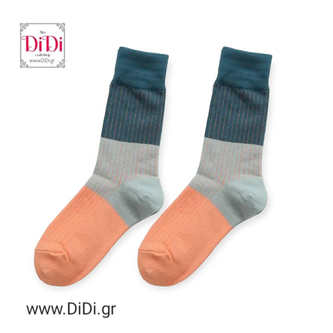 Κάλτσες μεσαίες, Stripes Mint, No 36-44