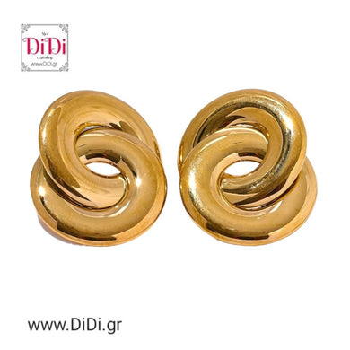 Ατσάλινα σκουλαρίκια, καρφάκι, σε κίτρινο χρυσό 2902243