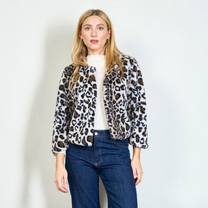 Γούνα leopard pattern, μπεζ