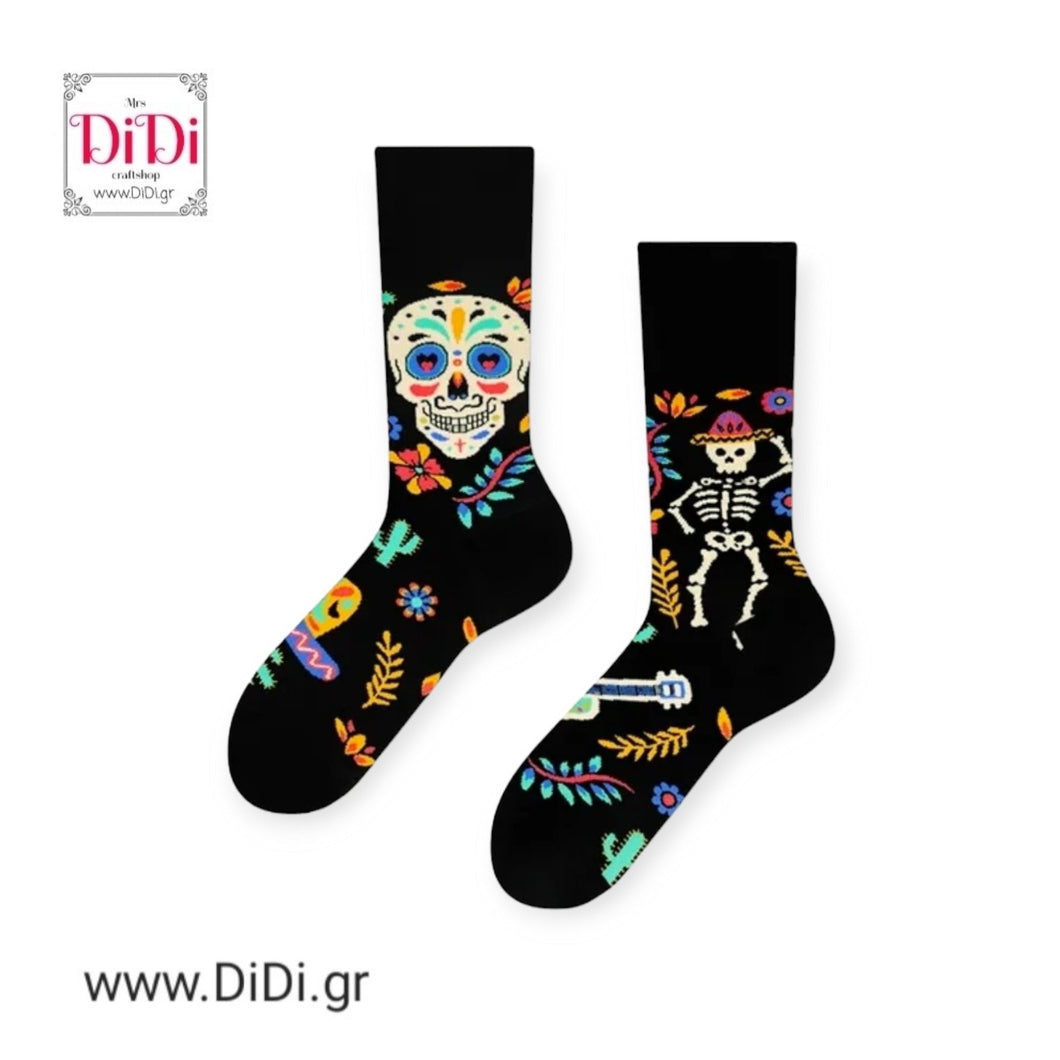Κάλτσες μεσαίες, Mexi Skull, No 37-44, 0905248