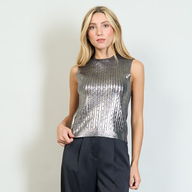 Καζάκα πλεχτή top, grey silver