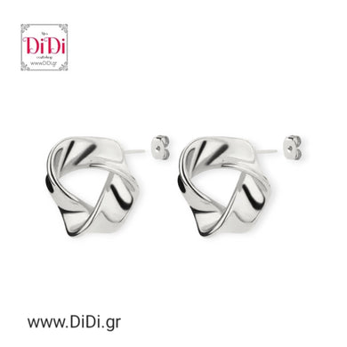 Ατσαλινα σκουλαρίκια, καρφάκι ακανόνιστος κύκλος 16mm, σε ασημί 2905246S