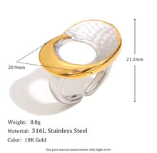 Φόρτωσε την φωτογραφία στο Gallery viewer, Ατσάλινο δαχτυλίδι μεγάλο, δίχρωμο ασημί - χρυσό, 1911256