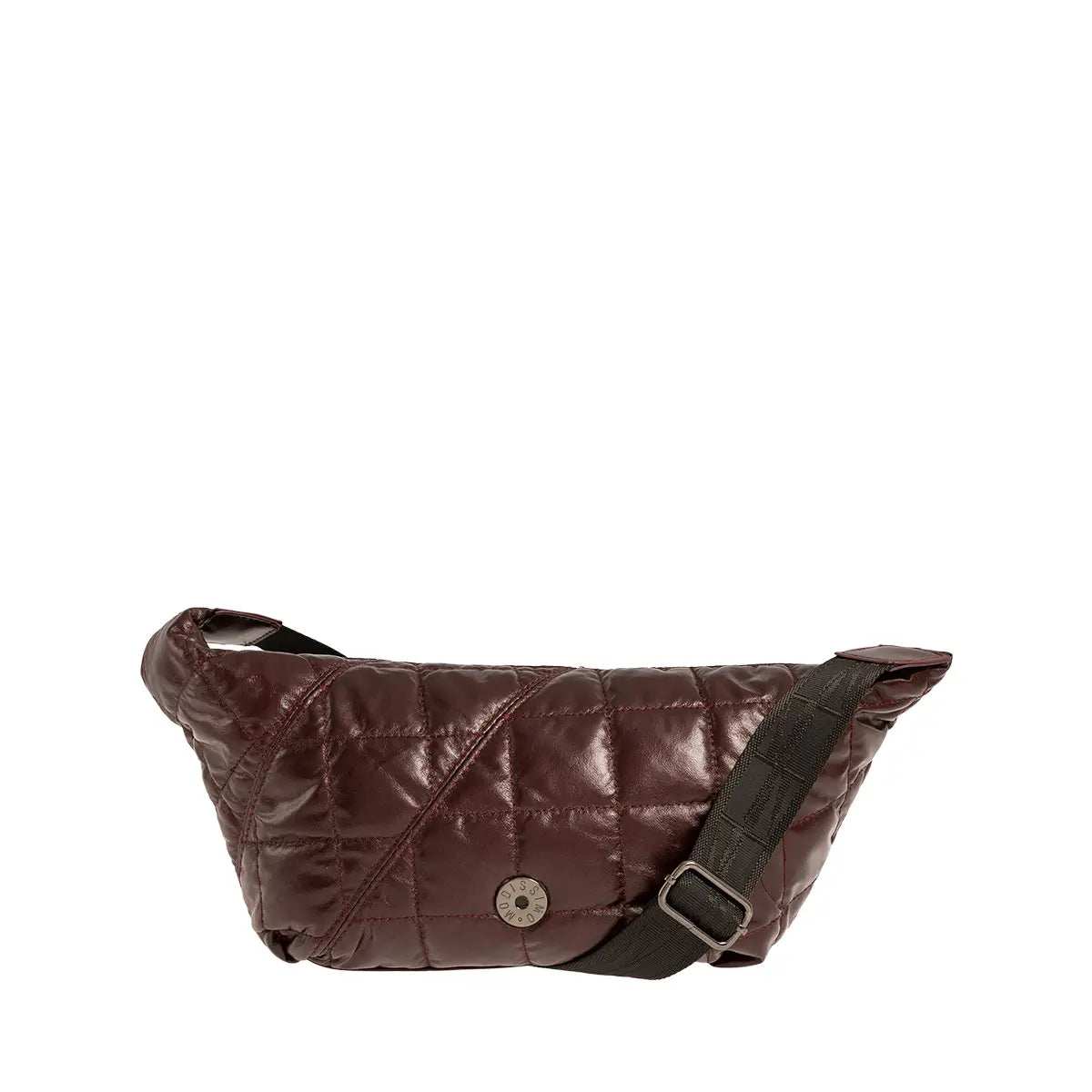 Τσάντα Croissant Bag καπιτονέ, μπορντό, 24260