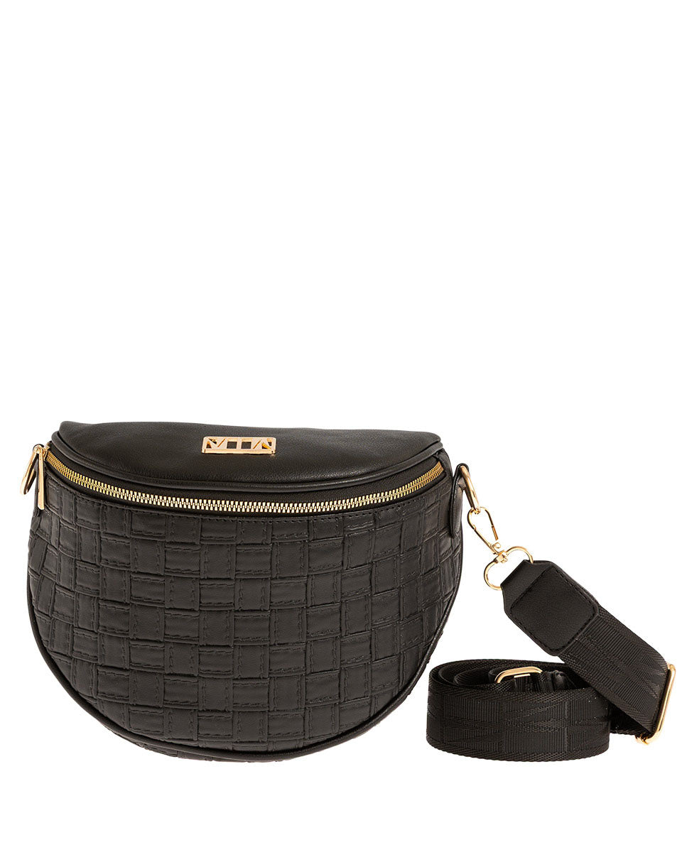 Τσάντα μέσης τύπου μπανάνα, μαύρο, 24244