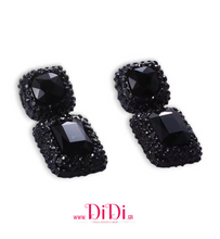 Φόρτωσε την φωτογραφία στο Gallery viewer, Σκουλαρίκια με κρύσταλλα σε μαύρο, 0512256