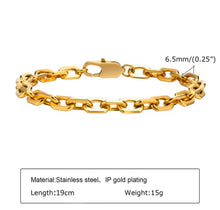 Φόρτωσε την φωτογραφία στο Gallery viewer, Ατσάλινο βραχιόλι αλυσίδα, σε κίτρινο χρυσό, 2010259G