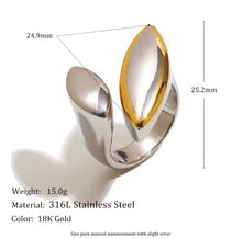 Φόρτωσε την φωτογραφία στο Gallery viewer, Ατσάλινο δαχτυλίδι μεγάλο, δίχρωμο ασημί - χρυσό, 1911255