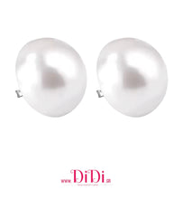 Φόρτωσε την φωτογραφία στο Gallery viewer, Σκουλαρίκια ατσάλινα καρφωτά πέρλα 2cm, ασημί, 20112527S