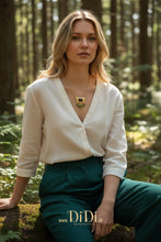 Φόρτωσε την φωτογραφία στο Gallery viewer, Κολιε ατσάλινο boho, χρωματιστά ζιργκόν, σε κίτρινο χρυσό, 1701268G