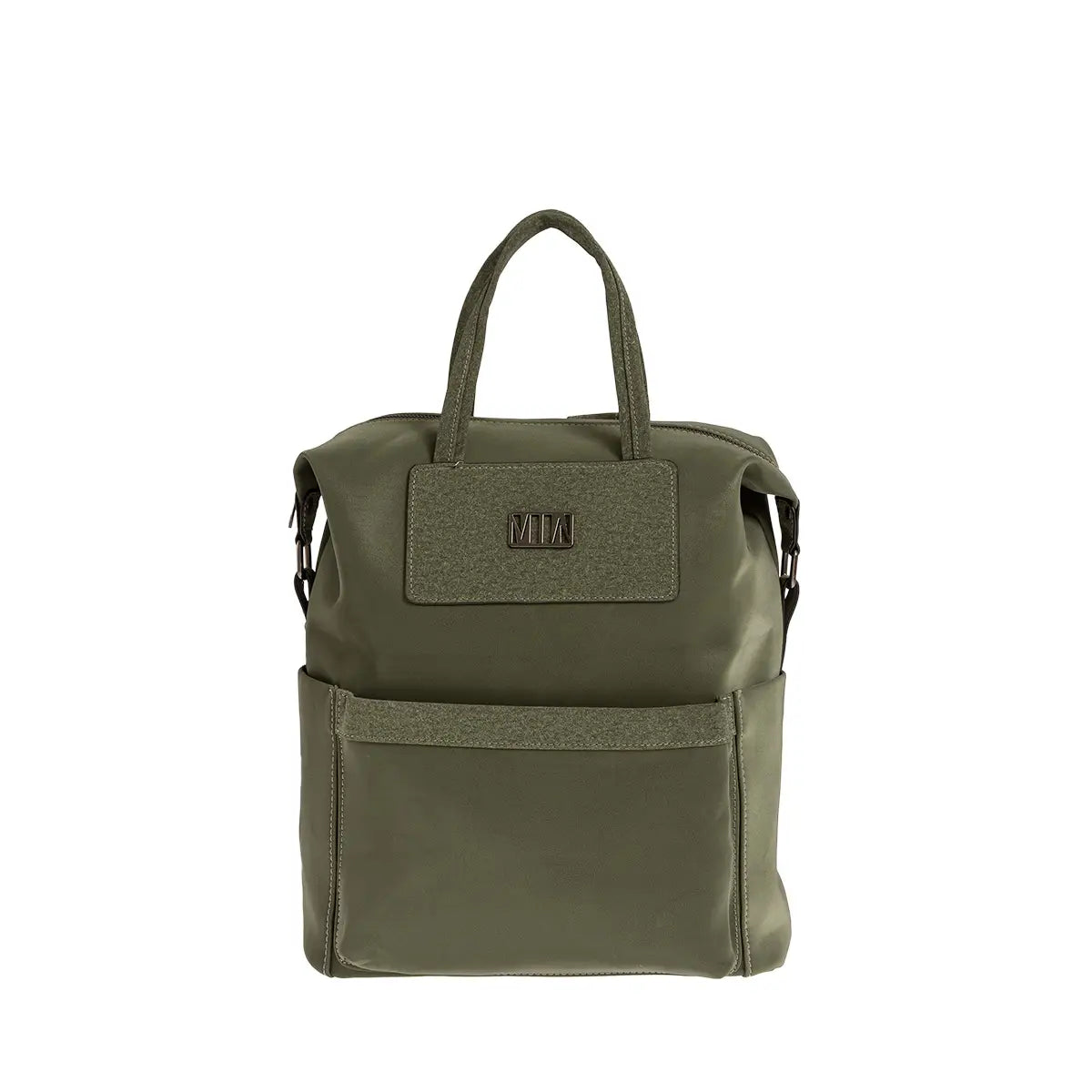 Τσάντα πλάτης με δύο υφές, λαδί, 24253