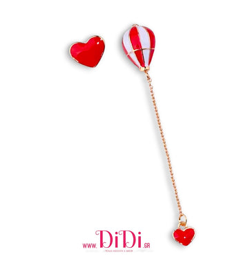 Σκουλαρίκια καρφάκι, καρδιά και αερόστατο, 20112524