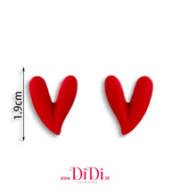 Φόρτωσε την φωτογραφία στο Gallery viewer, Σκουλαρίκια καρφάκι, καρδιές μεταλλικές, κόκκινο, 3110253
