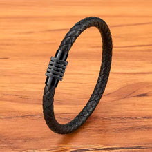 Φόρτωσε την φωτογραφία στο Gallery viewer, Βραχιόλι αντρικό, μαύρο κορδόνι με μαύρο μεταλλικό κούμπωμα, 1912251