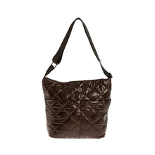 Φόρτωσε την φωτογραφία στο Gallery viewer, Τσάντα ώμου και χιαστί καπιτονέ, καφέ, 24259