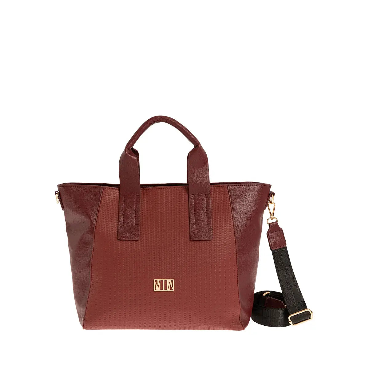 Τσάντα χειρός με ιμάντα, μπορντό, 24250