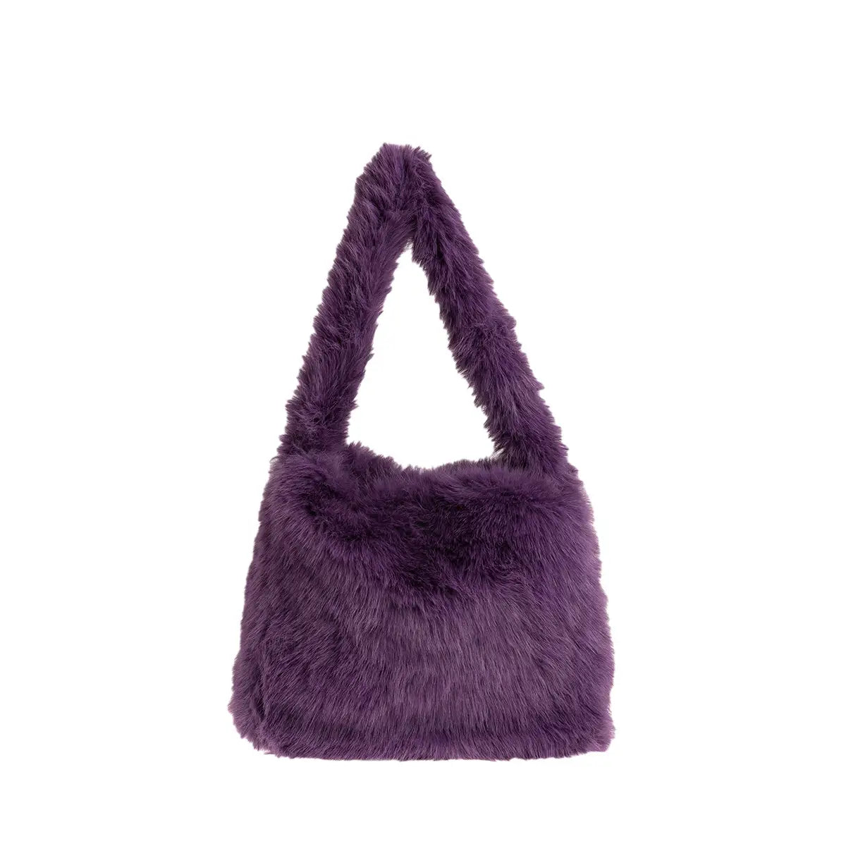 Τσάντα ώμου γούνινη, μοβ, 24324