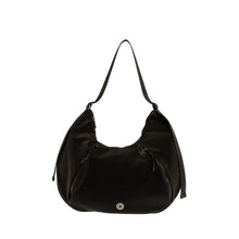 Φόρτωσε την φωτογραφία στο Gallery viewer, Τσάντα ώμου Oval Bag με ιμάντα, μαύρη, 24242