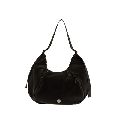 Τσάντα ώμου Oval Bag με ιμάντα, μαύρη, 24242