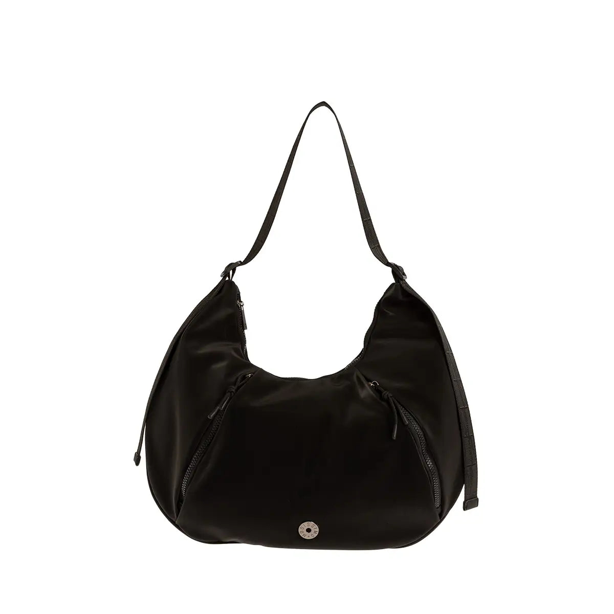 Τσάντα ώμου Oval Bag με ιμάντα, μαύρη, 24242