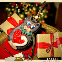 Φόρτωσε την φωτογραφία στο Gallery viewer, Χριστουγεννιάτικο γούρι γάτα, κεραμικό &amp; κρεμαστό, 2810254