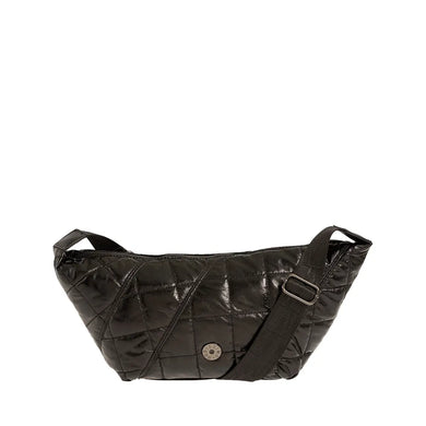 Τσάντα Croissant Bag καπιτονέ, μαύρο, 24260