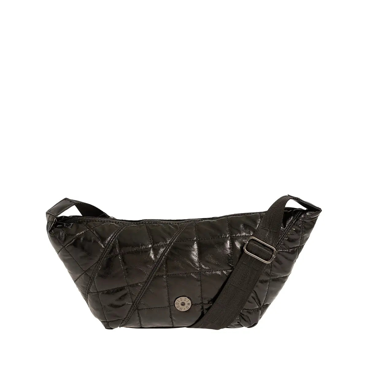 Τσάντα Croissant Bag καπιτονέ, μαύρο, 24260