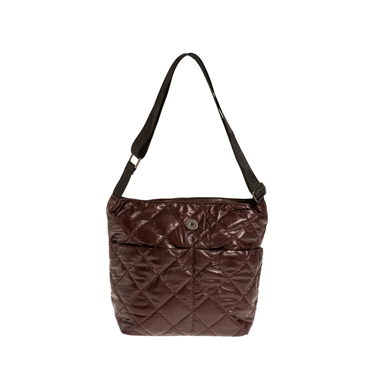 Τσάντα ώμου και χιαστί καπιτονέ, μπορντο, 24259