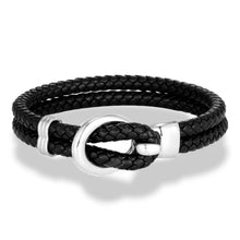 Φόρτωσε την φωτογραφία στο Gallery viewer, Βραχιόλι αντρικό απο μαύρο κορδόνι και μεταλλικά μέρη αλουμινίου, 1312258