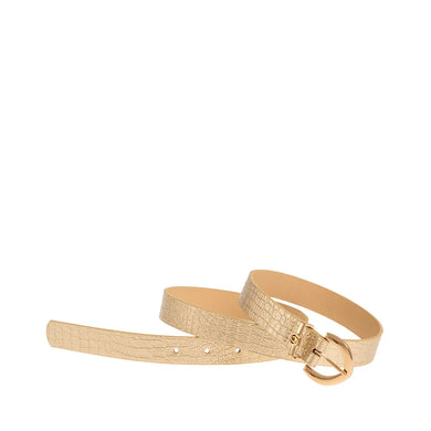 Ζώνη λεπτή κροκό, χρυσό, 24406