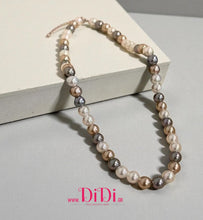 Φόρτωσε την φωτογραφία στο Gallery viewer, Κολιέ ατσάλινο με πέρλες 8mm, σε ασημί, 1311251