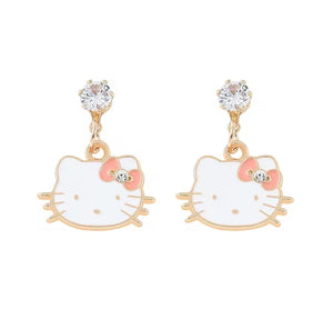 Σκουλαρίκια παιδικά zinc alloy, Hello Kitty ροζ, 2506252