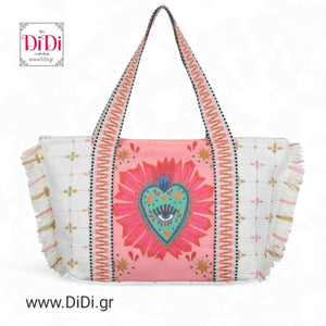 Τσάντα θαλάσσης boho, υφαντή με τύπωμα, 0706252