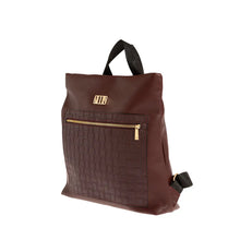 Φόρτωσε την φωτογραφία στο Gallery viewer, Τσάντα πλάτης απο ανθεκτικό συνθετικό δέρμα με δύο υφές, μπορντό, 24243