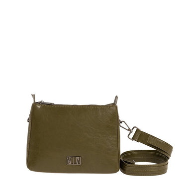 Τσάντα ώμου και χιαστί με δύο θέσεις, λαδί, 24275