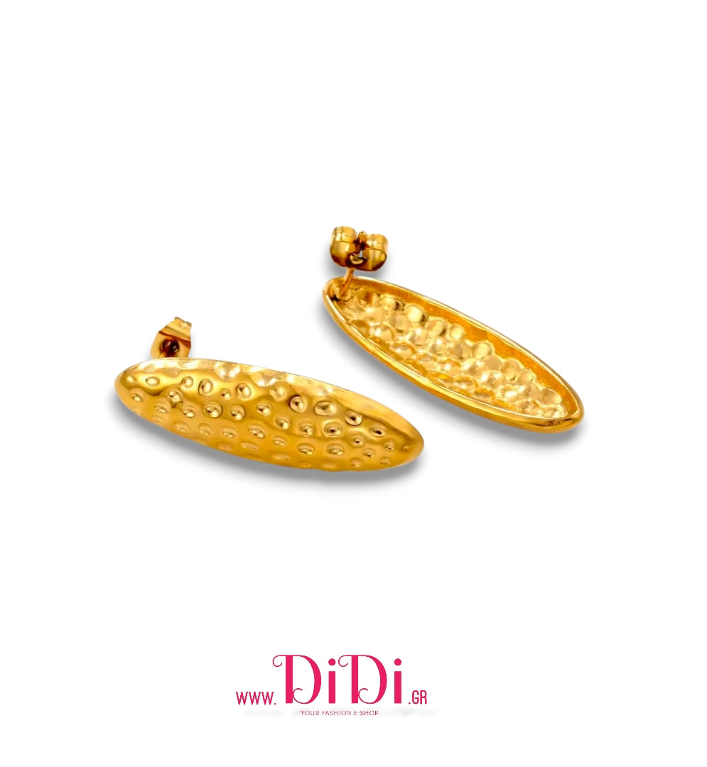 Ατσάλινα σκουλαρίκια καρφάκι, κίτρινο χρυσό, 01112511